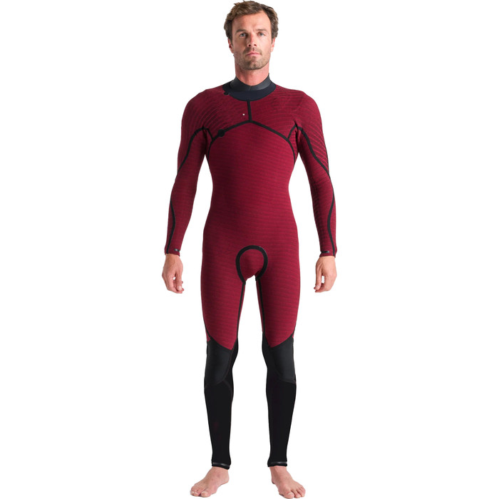 2023 C-Skins Mens ReWired 4/3mm Chest Zip Wetsuit C-RW43MCZ - Anthracite / Black X / Saffron